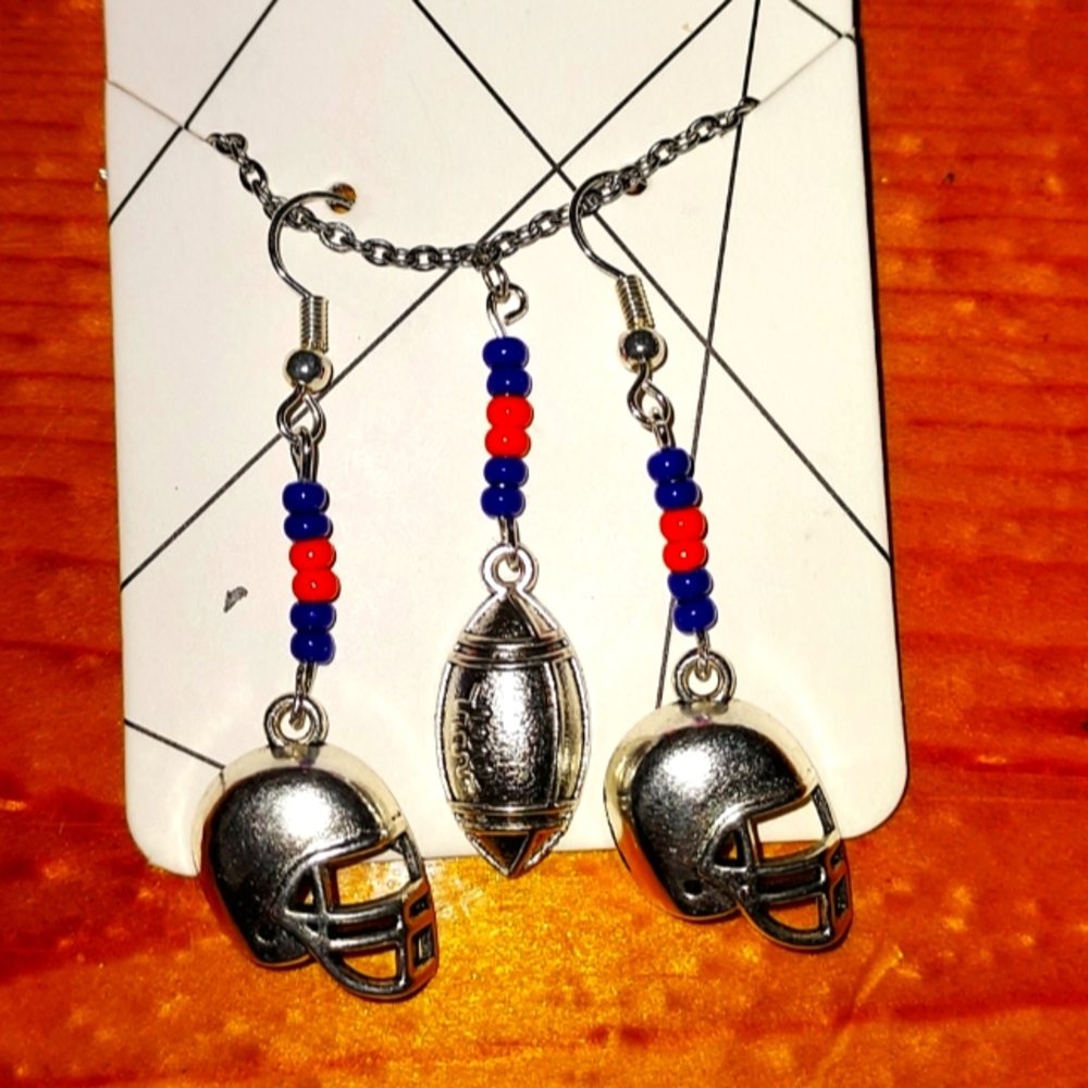 Football Earrings & Necklace